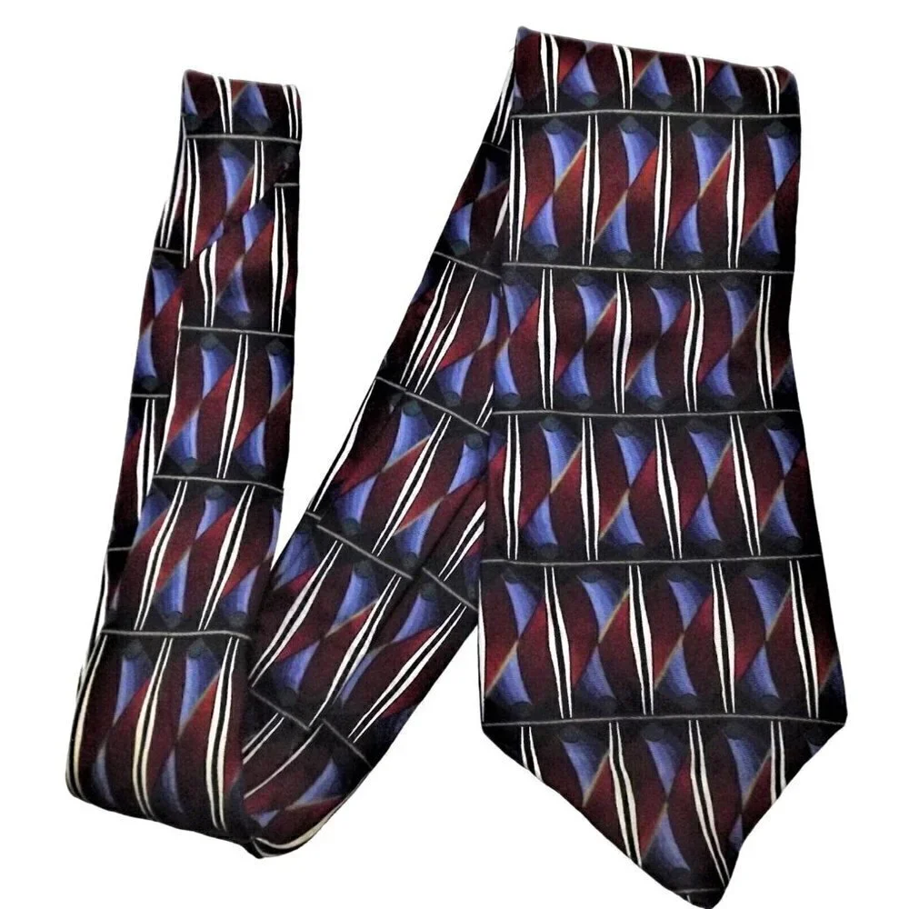 Arrow Men's Silk Tie Geometric Multicolor 59 inches